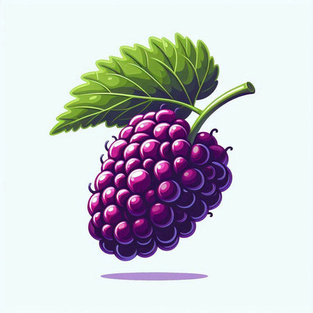 Blackberry fruit vector illustration. Isolated on white background. Vector illustration.のイラスト素材
