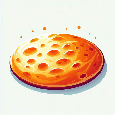 Illustration of a pizza on a white background. Vector illustration.のイラスト素材