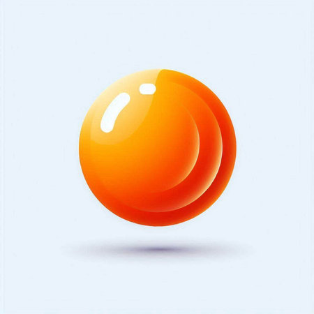 Abstract orange 3d sphere on a blue background. Vector illustration.のイラスト素材