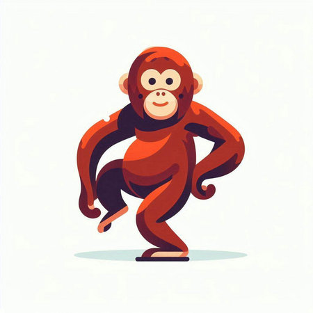 Monkey. Vector illustration in cartoon style on a white background.のイラスト素材