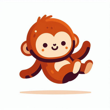 Cute cartoon monkey. Vector illustration isolated on a white background.のイラスト素材
