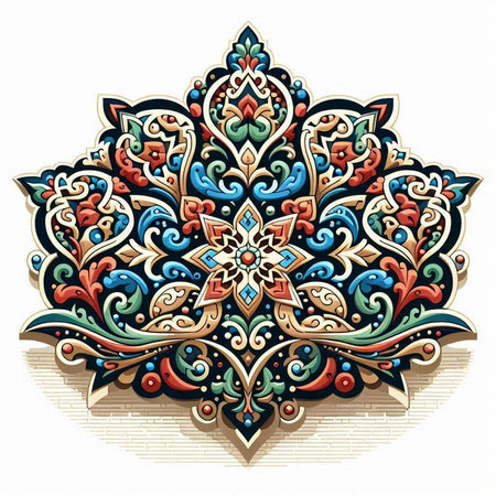 Mandala. Ethnic decorative element. Hand drawn backdrop. Islam, Arabic, Indian, ottoman motifs.のイラスト素材