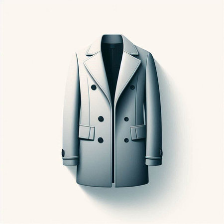 Men's coat isolated on a white background. 3d illustration.のイラスト素材