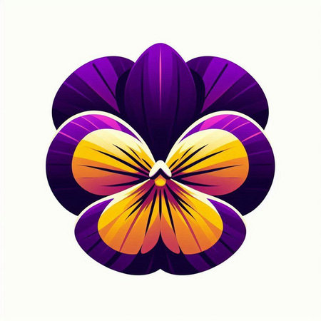 Beautiful colorful pansy flower isolated on white background. Vector illustration.のイラスト素材