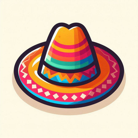 Mexican sombrero hat. Cinco de mayo vector illustrationのイラスト素材