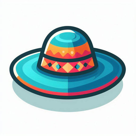 Mexican hat icon. Vector illustration in cartoon style on white background.のイラスト素材