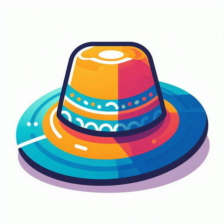Illustration of a sombrero hat on a white background.のイラスト素材
