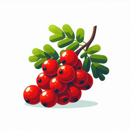 Red currant berries isolated on a white background. Vector illustration.のイラスト素材