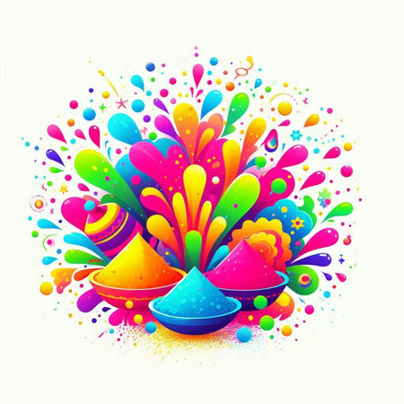 Colorful holi festival background with colorful powder. Vector illustration.のイラスト素材