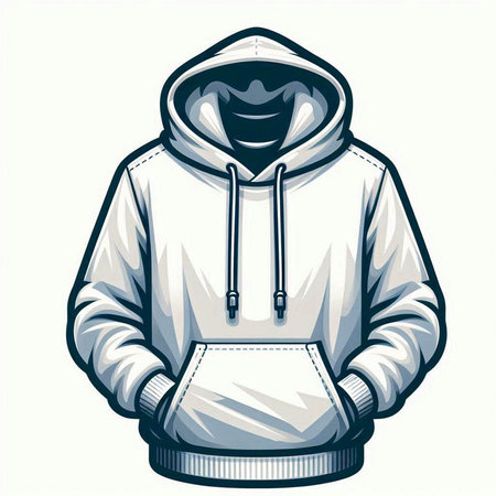Illustration of a hooded sweatshirt isolated on a white backgroundのイラスト素材