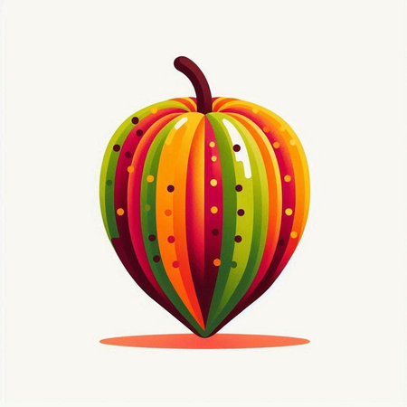 Colorful apple on white background. Vector illustration. Eps 10.のイラスト素材