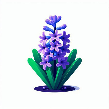 Blue hyacinth, isolated on white background. Vector illustration.のイラスト素材