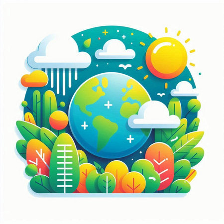 Ecology concept. World environment day. Vector illustration in flat styleのイラスト素材