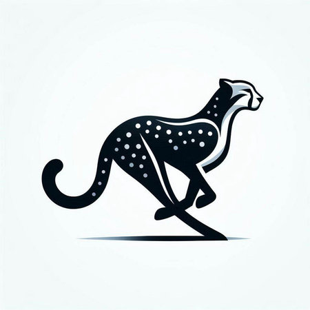 Cheetah icon. Silhouette of cheetah. Vector illustrationのイラスト素材