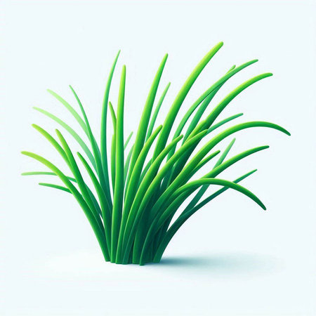 green spring onion isolated on white background. 3d render illustration.のイラスト素材