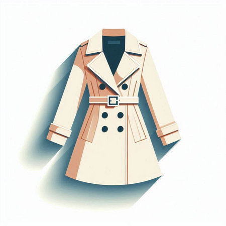 Women's coat. Vector illustration of a women's coat on a white background.のイラスト素材