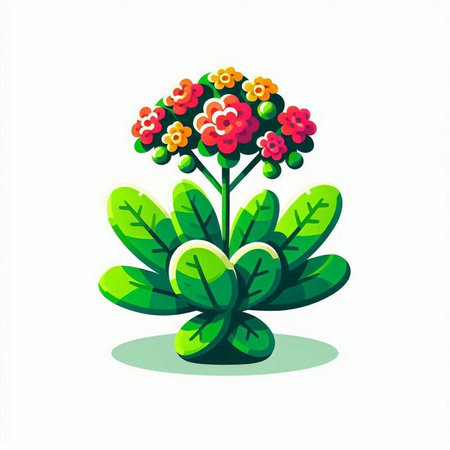 Cute flower isolated on white background. Flat style vector illustration.のイラスト素材