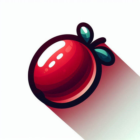 Cranberry icon, vector illustration. Flat design style with long shadowのイラスト素材
