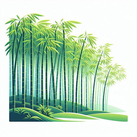 bamboo forest on white background, vector illustration, eps10のイラスト素材