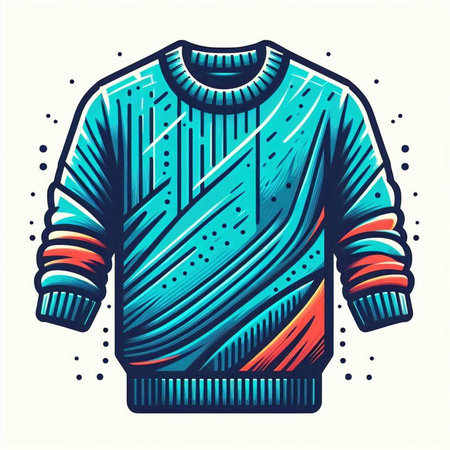 Vector illustration of a sweater in the style of the 80s.のイラスト素材