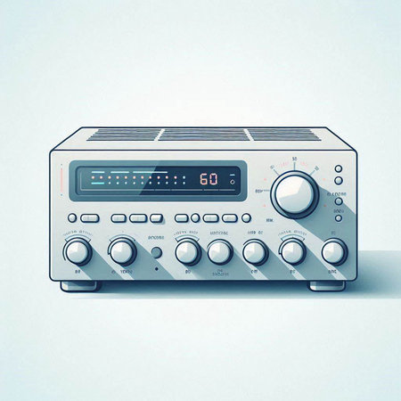 Retro radio on a white background. Vector illustration. Eps 10のイラスト素材