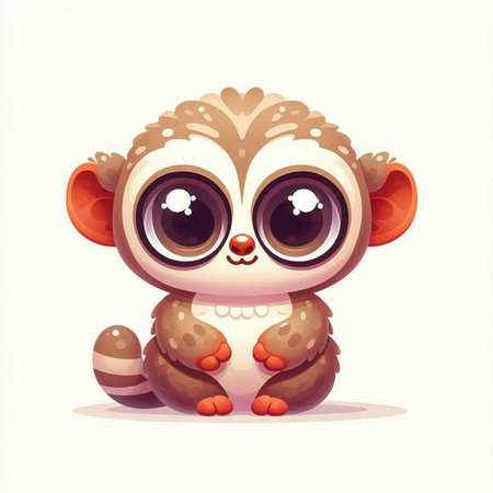 Cute cartoon monkey. Vector illustration isolated on a white background.のイラスト素材