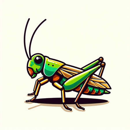 Grasshopper. Vector illustration of a grasshopper.のイラスト素材