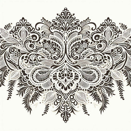 Elegant seamless pattern with lace ornament, design element. Can be used for wedding invitations, greeting cards, scrapbooking, print, gift wrap, manufacturingのイラスト素材