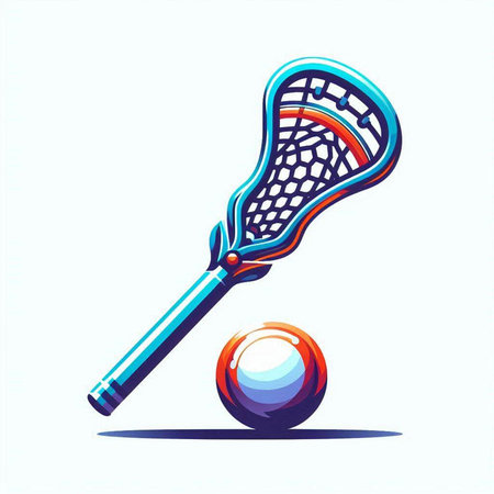 Vector illustration of a cricket bat and ball on a white background.のイラスト素材