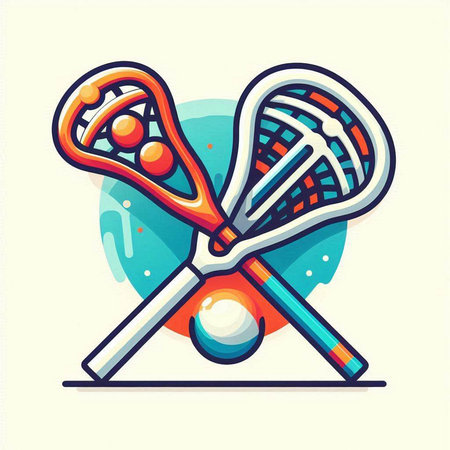 Tennis racket and ball in flat line style. Vector illustration.のイラスト素材