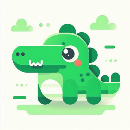 Cute cartoon crocodile. Colorful vector illustration in flat style.のイラスト素材