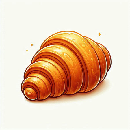 Illustration of a stylized croissant on a white backgroundのイラスト素材