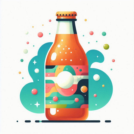 Illustration of a bottle of beer on a white background. Vector illustration.のイラスト素材