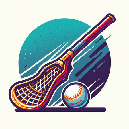 Vector illustration of a baseball bat, ball and racket on a white background.のイラスト素材