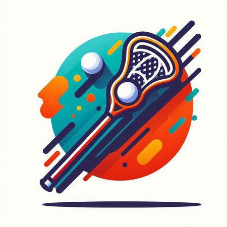 Vector illustration of a baseball bat and ball on a colorful background.のイラスト素材