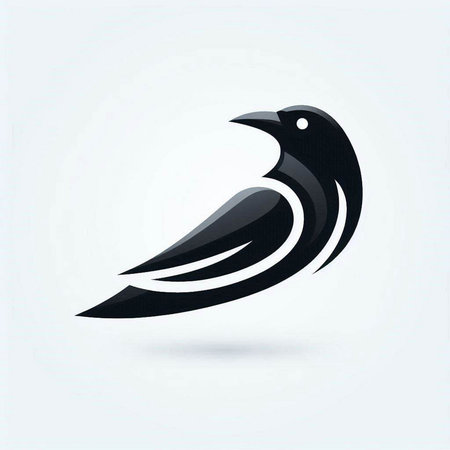 Crow symbol,vector eps 10. Bird logo template.のイラスト素材
