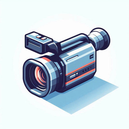 illustration of a video camera on a white background in isometric styleのイラスト素材