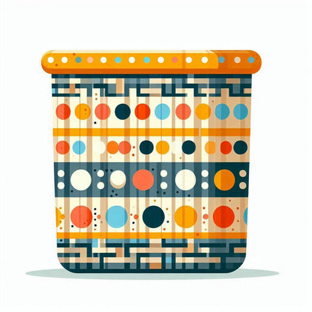 Ceramic pot isolated on white background. Vector flat illustration.のイラスト素材