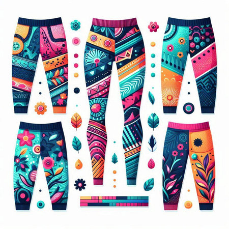 Set of colorful women pants. Vector illustration for your design. EPS10のイラスト素材