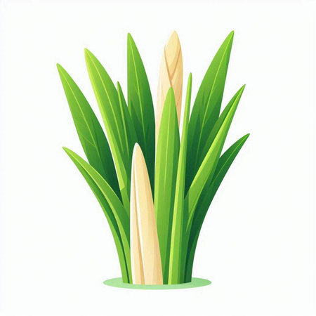 Illustration of green grass on a white background. Vector illustration.のイラスト素材