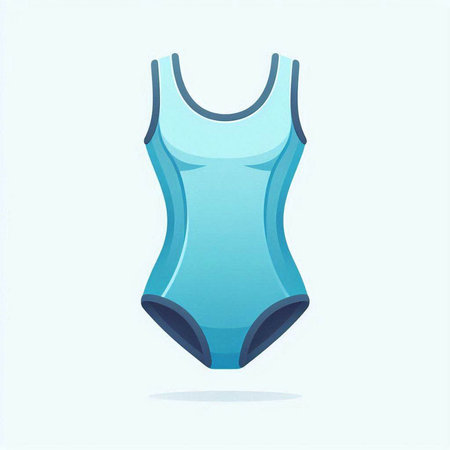 vector illustration of a blue swimsuit isolated on a white background.のイラスト素材