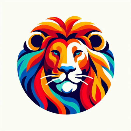 Lion head with colorful patterns. Vector illustration for your design.のイラスト素材
