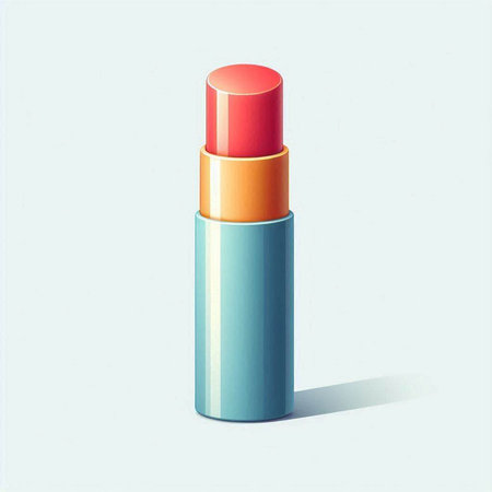 Lipstick in blue and orange color on white background. Vector illustration.のイラスト素材