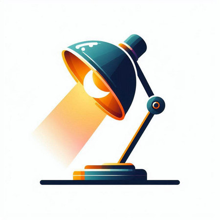 illustration of a desk lamp on a white background, vector illustrationのイラスト素材