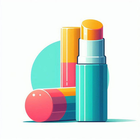 Lipstick in flat style. Vector illustration of cosmetic product.のイラスト素材