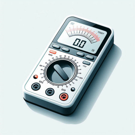 Digital multimeter on a white background. 3d render illustration.のイラスト素材