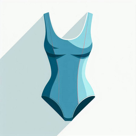 Blue swimsuit on a white background. Vector illustration in flat styleのイラスト素材