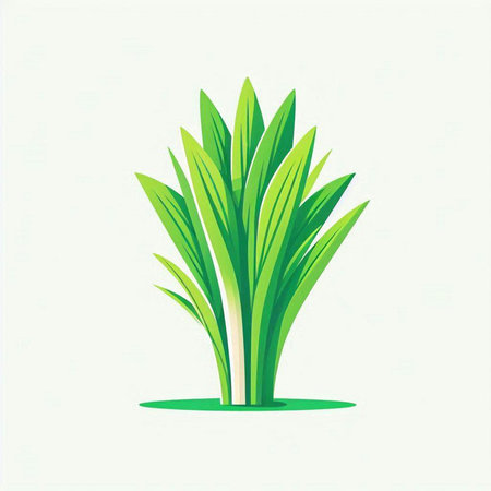 Illustration of a green plant on a white background, vector illustrationのイラスト素材