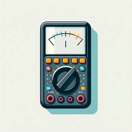 Multimeter vector illustration, flat design. Digital multimeter icon.のイラスト素材
