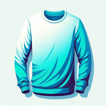 Vector illustration of a blue hoodie with a white collar on a light backgroundのイラスト素材
